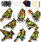 2 Sets Spring Bird Suncatchers Activity Craft Kit DIY Birds Window Stained Glass Effect Paper